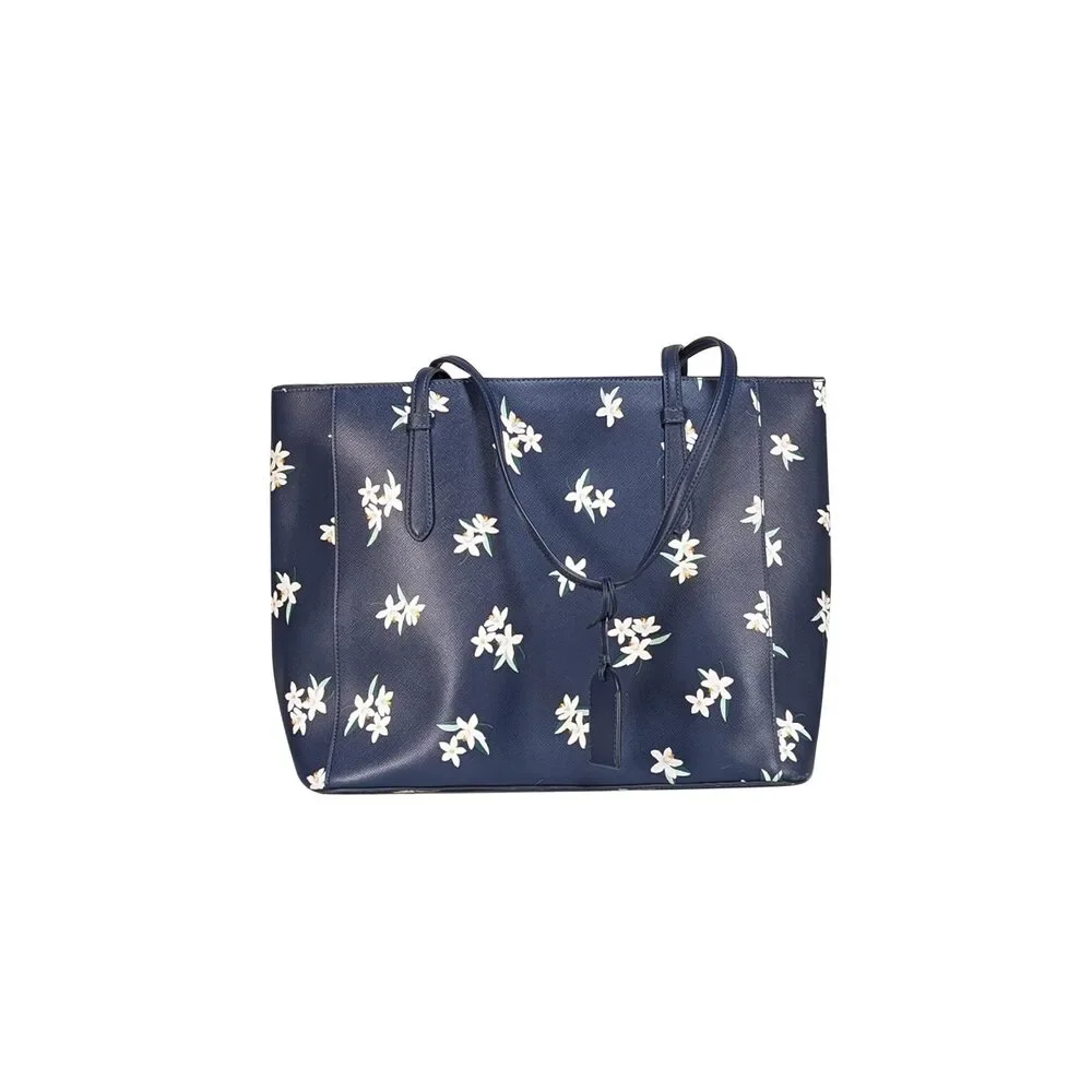 Kate Spade - Navy w/ White Floral Print Tote Bag